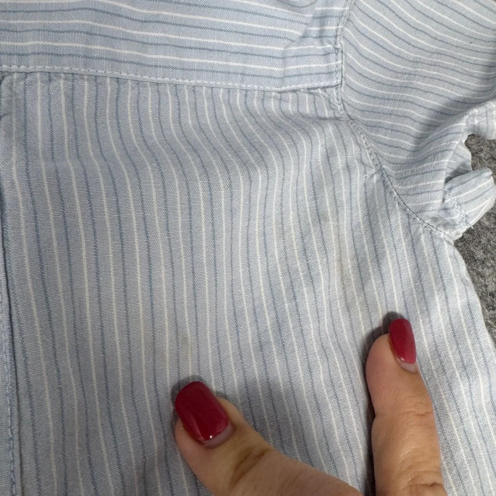VTG Gymboree Romper Infant Boys 12-18‎ Months Blue Striped Snaps Baby One Piece